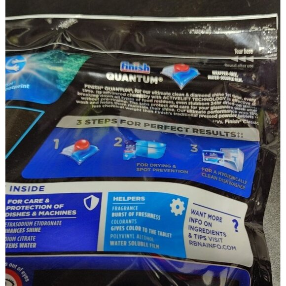 Finish Powerball Quantum Dishwasher Tabs - 37 Count for Ultimate Clean - Picture 3 of 6